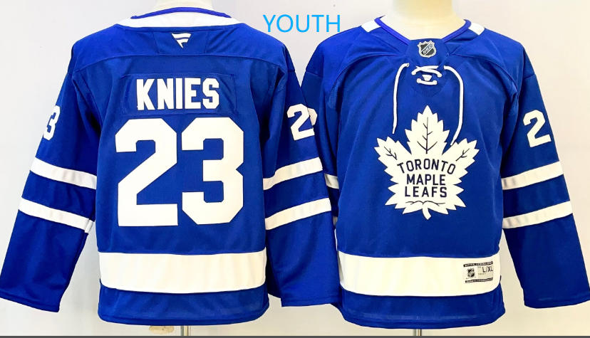 Youth Toronto Maple Leafs #23 Matthew Knies Blue Authentitc Jersey