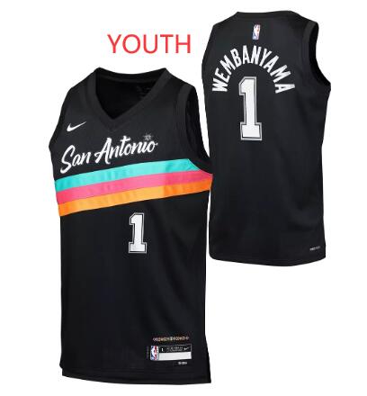 Youth 2025-26 City Edition San Antonio Spurs Victor Wembanyama #1 Nike Swingman Jersey