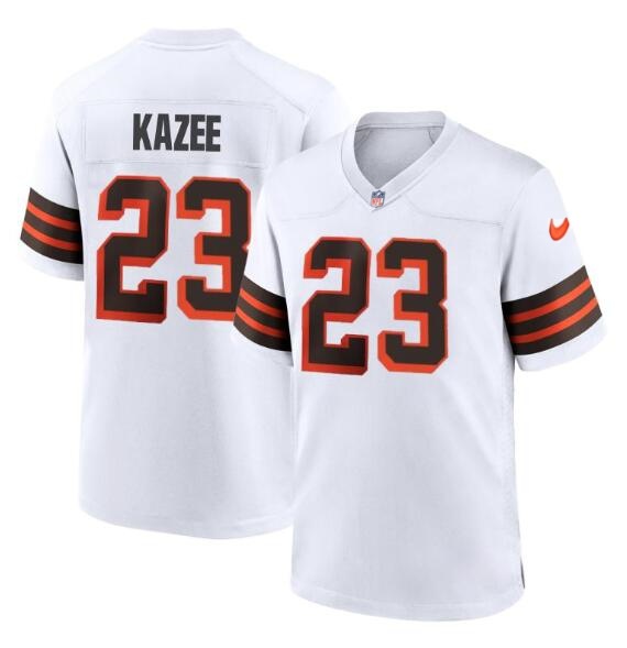 Men's Cleveland Browns #23 Game White 1946 Collection Alternate Damontae Kazee Jersey