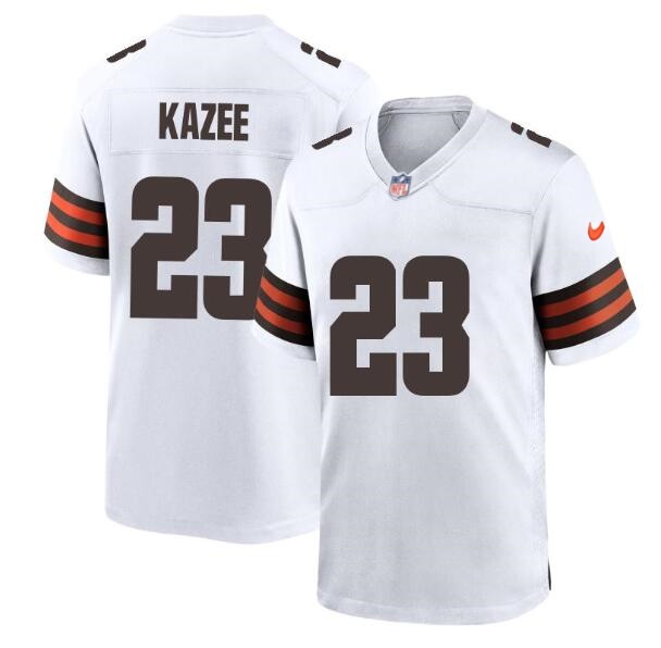 Men's Cleveland Browns #23 Game White Damontae Kazee Jersey