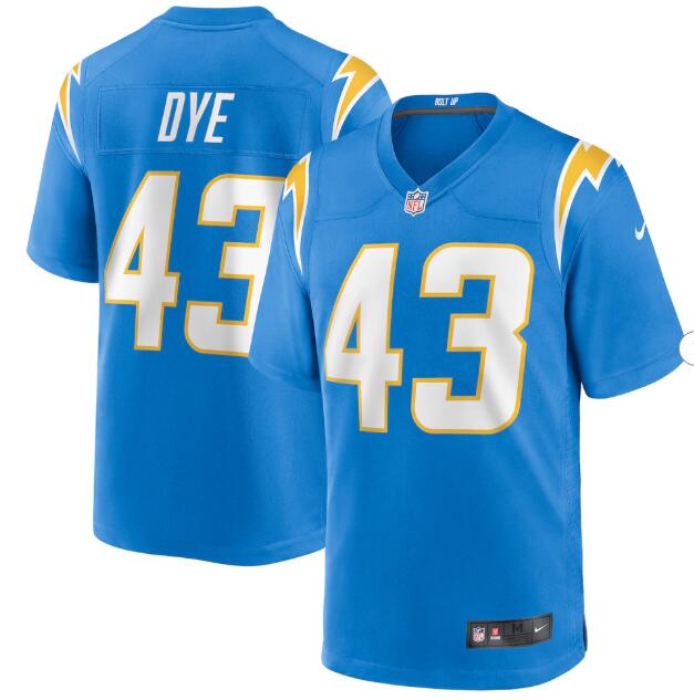 Men's Los Angeles Chargers #43 Troy Dye Alternate Charger Powder Blue Game Jersey