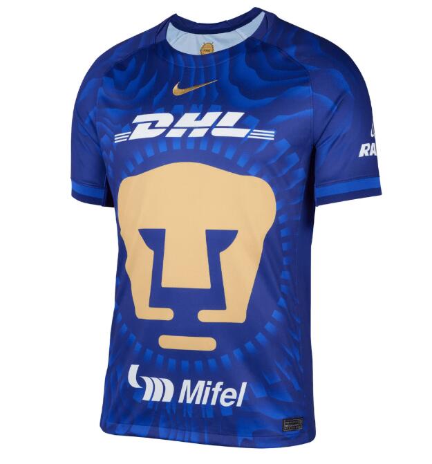 Men's PUM UNAM 2025-26 Away Deep Royal Blue Club Gold Nike Soccer Jersey