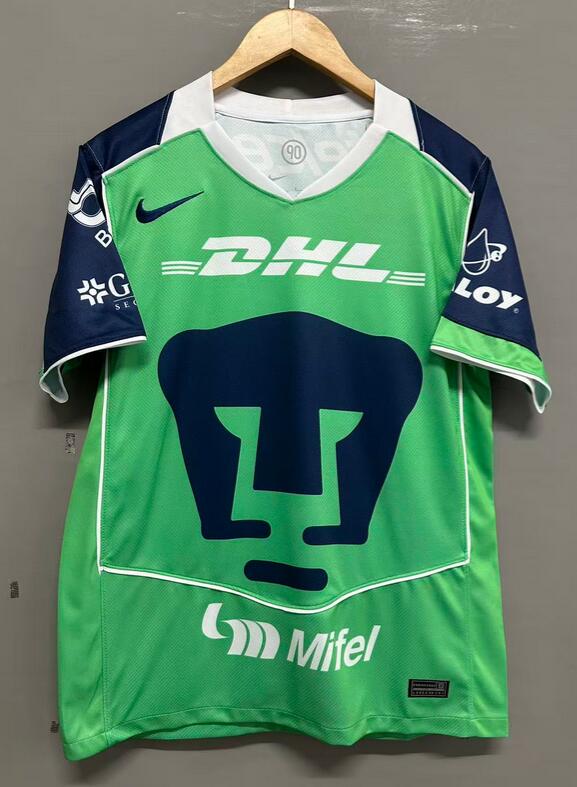 Men's PUM UNAM Blank 2025-26 Third Green White Nike Soccer Jersey