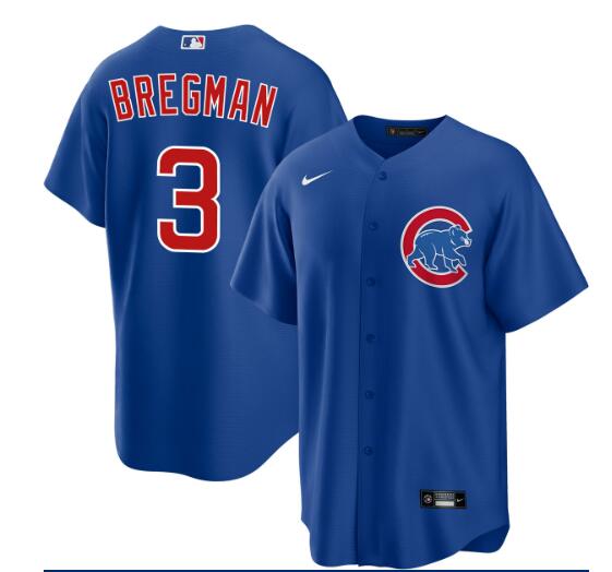 Men's Alex Bregman Chicago Cubs #3 Blue Alternate Limited Jersey by NIKE
