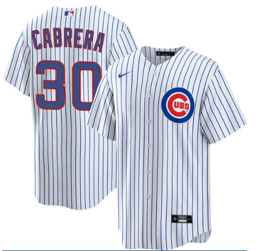 Men's Edward Cabrera Chicago Cubs #30 Home White Limited Jersey by NIKE