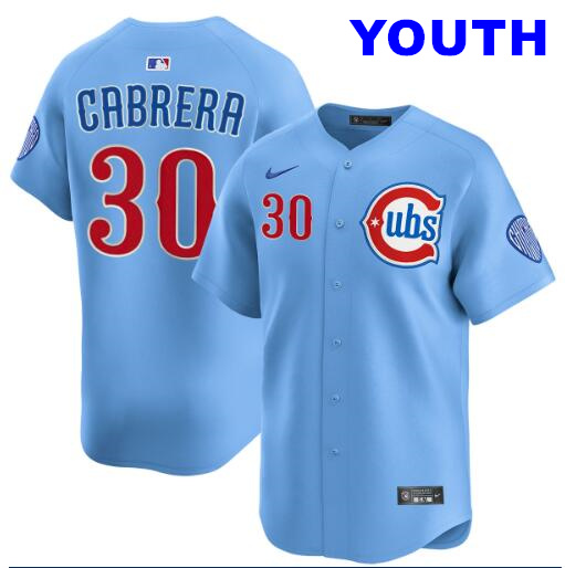 Youth Edward Cabrera Chicago Cubs #30 Blues Alternate Limited Nike Jersey