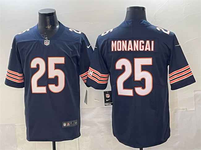 Men's Chicago Bears #25 Kyle Monangai Navy Vapor Untouchable Football Stitched Jersey