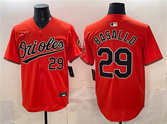 Men's Baltimore Orioles #29 Samuel Basallo Orange 2025 Limited Stitched Baseball Jersey
