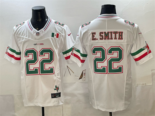 Men's Dallas Cowboys #22 Emmitt Smith 2024 Mexico White F.U.S.E. Stitched Football Jersey