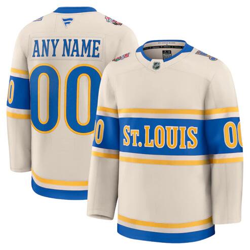 Men's St. Louis Blues Active Player Custom Cream 2024-25 Winter Classic Stitched Hockey Jersey