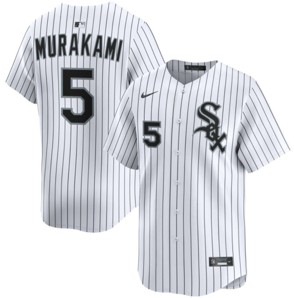 Men's Chicago White Sox #5 Munetaka Murakami White 2025 Home Limited Stitched Baseball Jersey