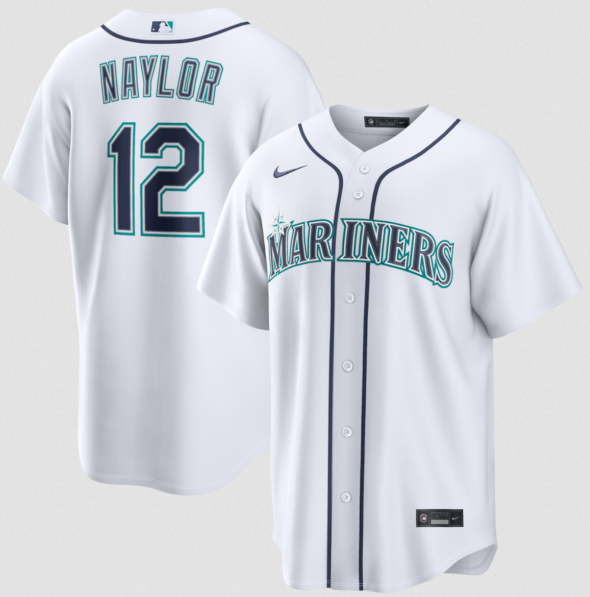 Men's Seattle Mariners #12 Josh Naylor White Cool Base Limited Stitched jersey