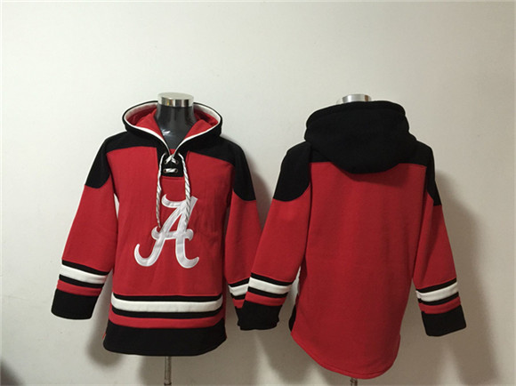 Men's Alabama Crimson Tide Red Lace-Up Pullover Hoodie