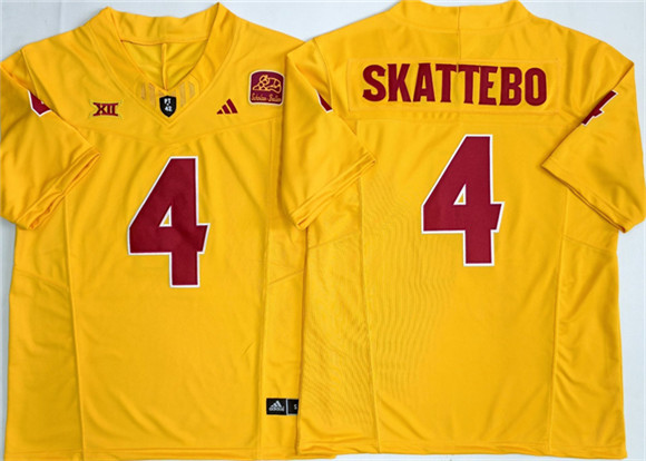 Men's Arizona State Sun Devils #4 Cam Skattebo Gold 2025 F.U.S.E. Vapor Limited Stitched Jersey