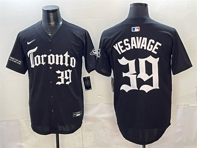 Men's Toronto Blue Jays #39 Trey Yesavage Black Gothic North Edition Limited Stitched Baseball Jersey
