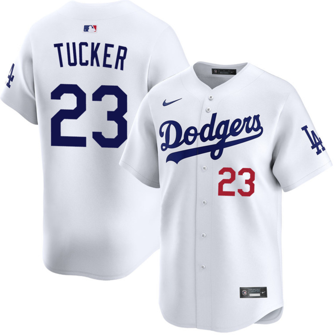 Men's Los Angeles Dodgers #23 Kyle Tucker White 2026 Home Limited Stitched Baseball Jersey