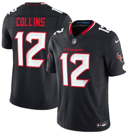 Men's Houston Texans #12 Nico Collins Nike Navy Team Vapor F.U.S.E. Limited Jersey