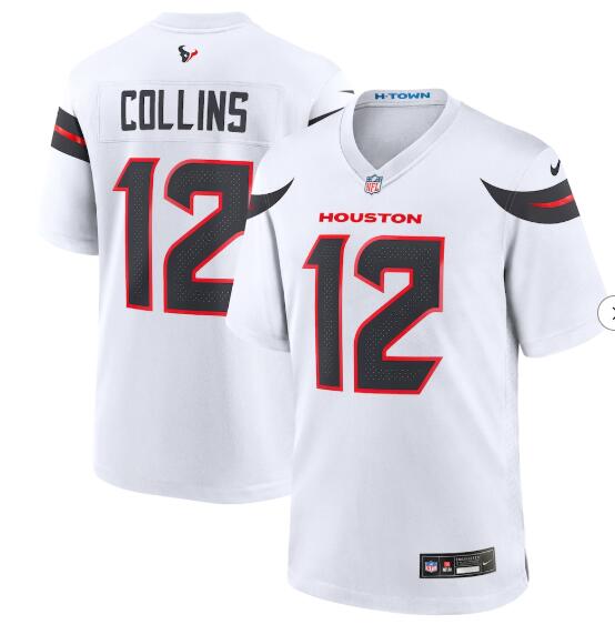 Men's Houston Texans #12 Nico Collins Nike White Game Jersey