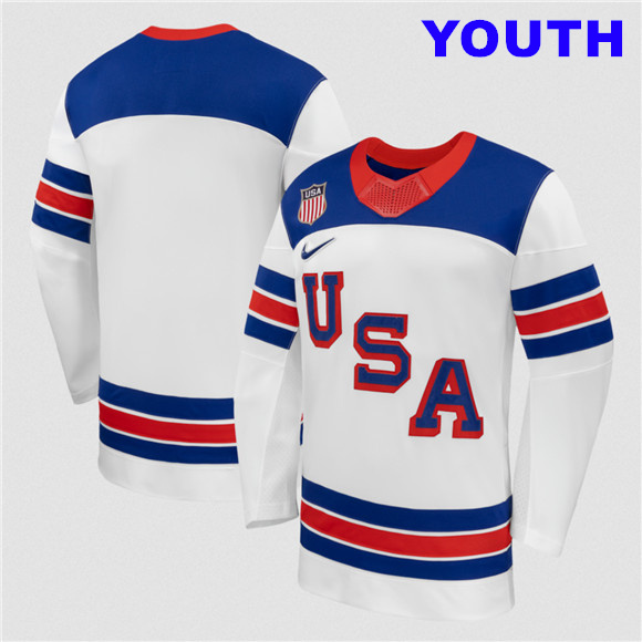 Youth USA Blank White 2026 Stitched Jersey