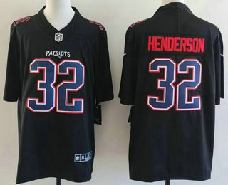 Men's New England Patriots #32 TreVeyon Henderson Limited Black Fashion Vapor Jersey