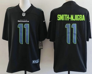 Men's Seattle Seahawks #11 Jaxon Smith-Njigba Limited Black Fashion Vapor Jersey