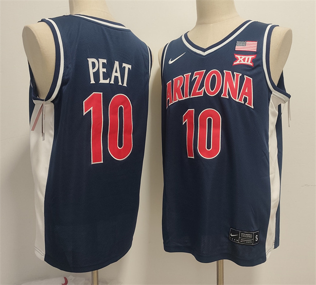 Men's Arizona Wildcats #10 Koa Peat Navy Stitched Jersey