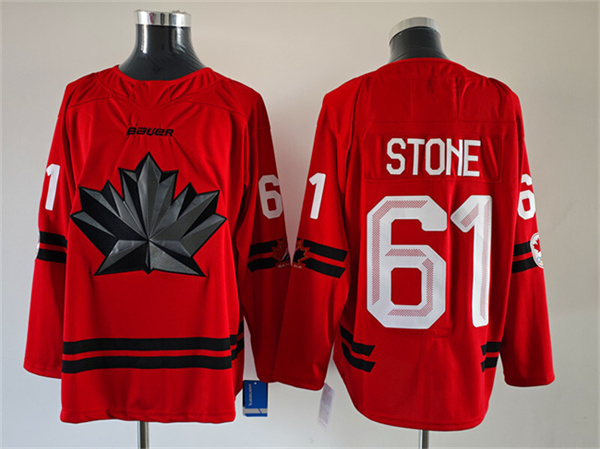 Men's Canada Hockey #61 Mark Stone Red Stitched Jersey