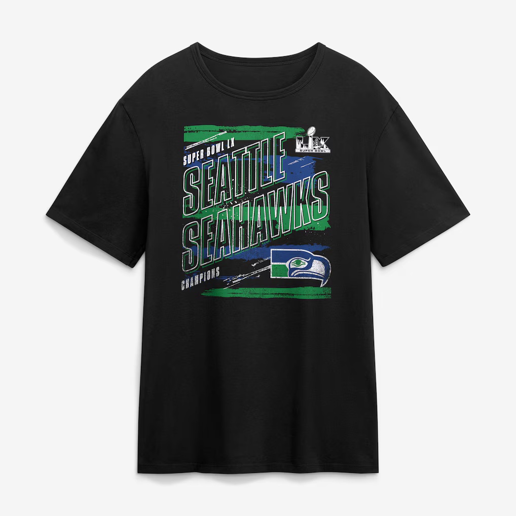Men's Fanatics Black Seattle Seahawks Super Bowl LX Champions Classic Stripes Legacy T-Shirt
