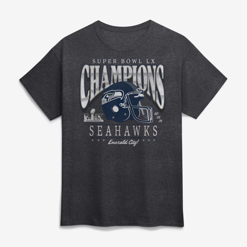 Men's Fanatics Heather Charcoal Seattle Seahawks Super Bowl LX Champions Big & Tall Prestigious Run T-Shirt