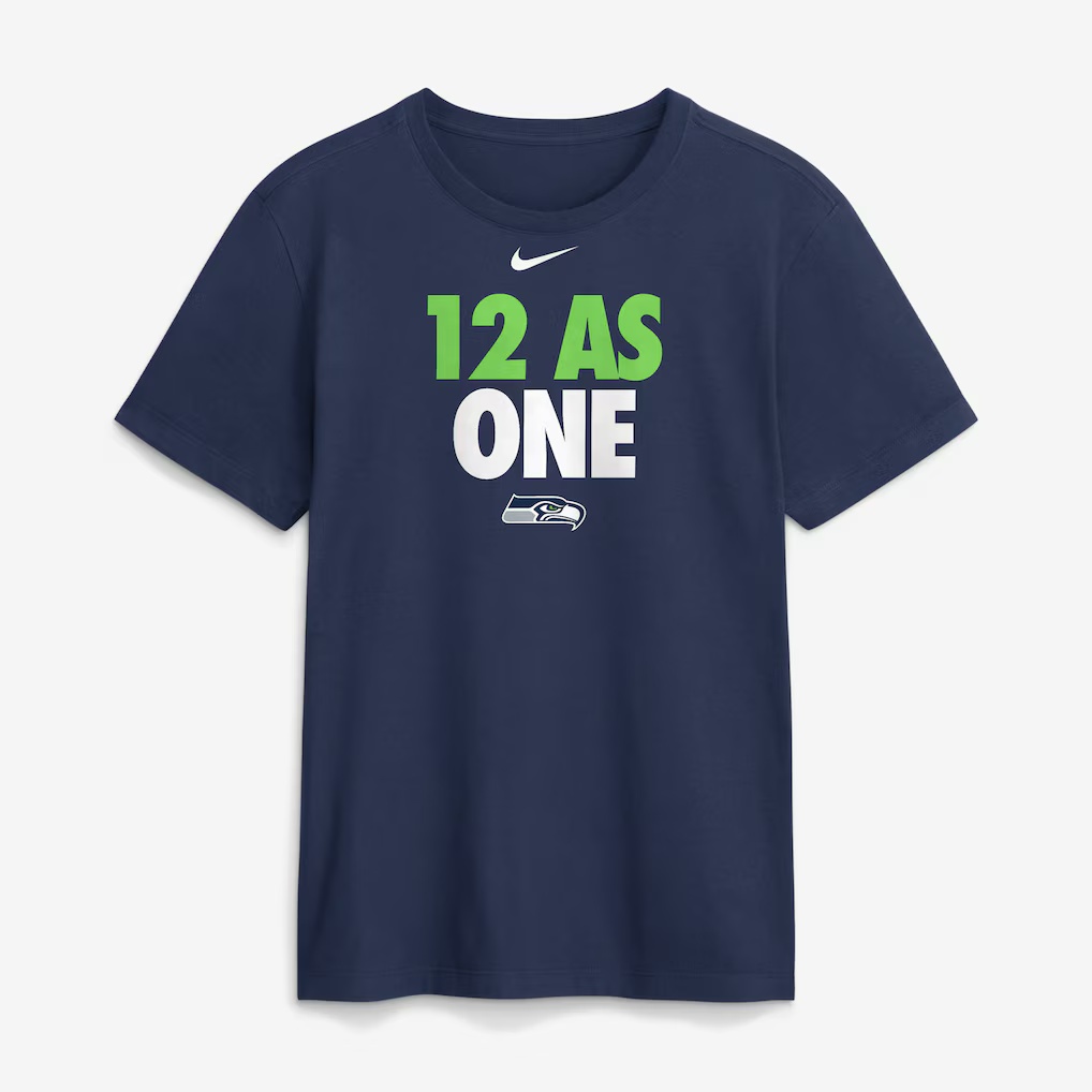 Men's Nike Navy Seattle Seahawks 12 As One T-Shirt