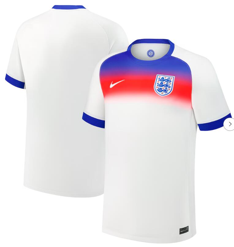 Men's England Lionesses Blank Or Custom 2025-26 Nike White Home Stadium Shirt Jersey