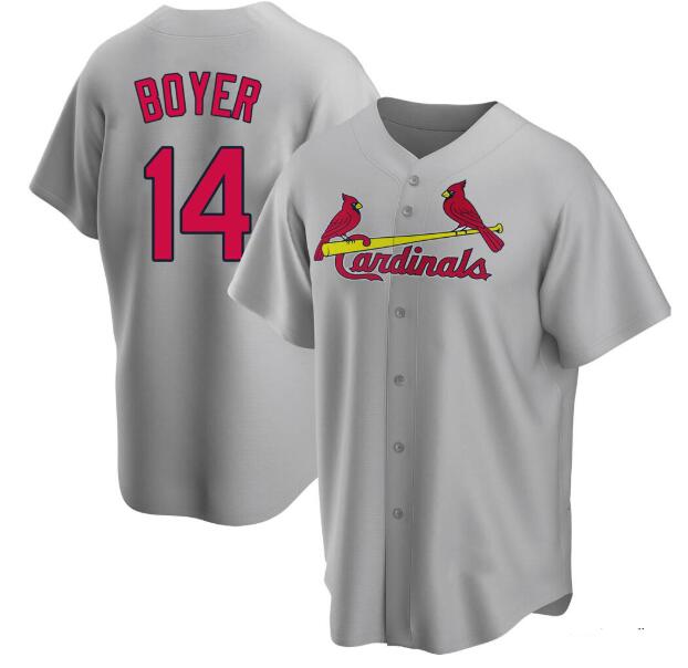 Men's Ken Boyer #14 St. Louis Cardinals Gray Away Jersey
