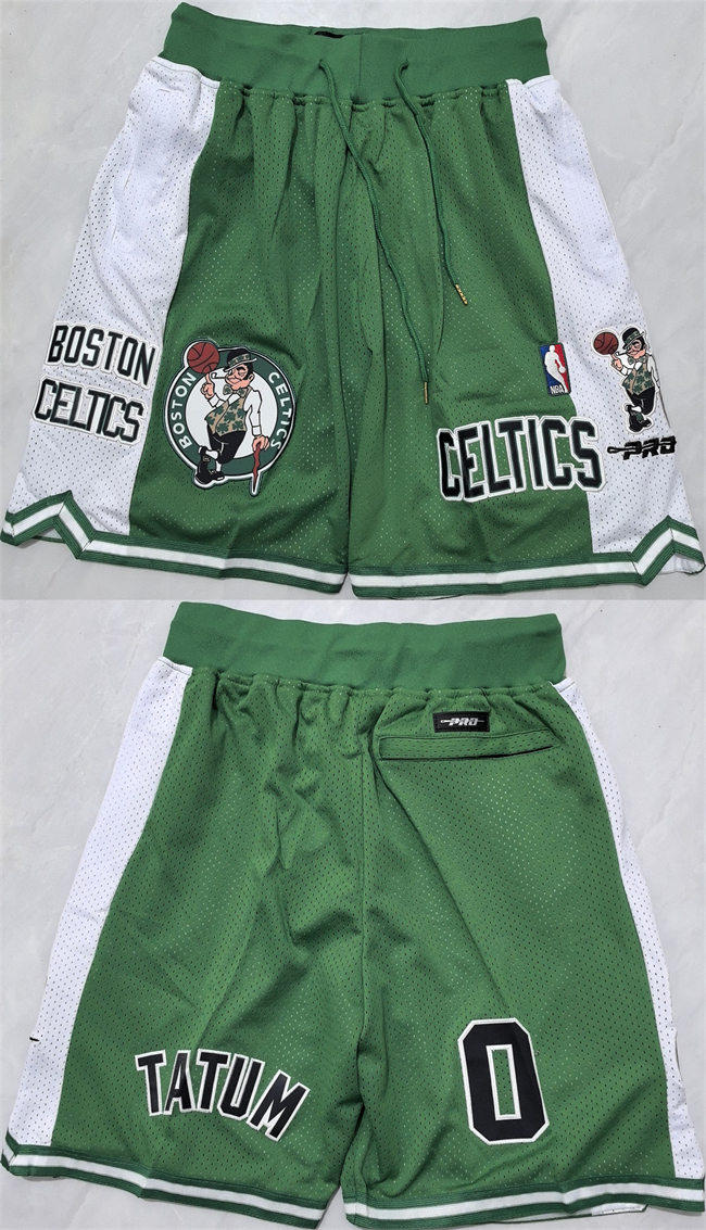 Men's Boston Celtics Green White Shorts (Run Small)