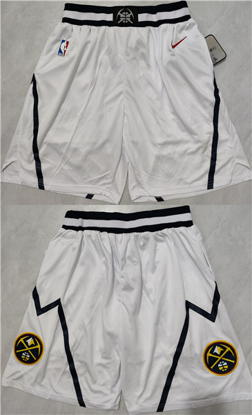 Men's Denver Nuggets White Shorts (Run Smaller)
