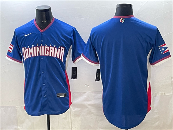 Men's Dominican Republic Baseball Blank Royal 2026 World Baseball Classic Stadium Stitched Jersey