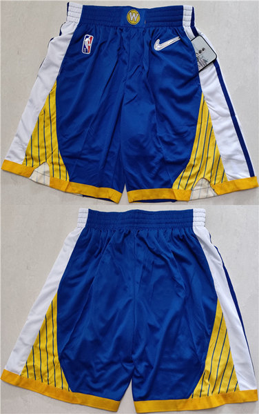 Men's Golden State Warriors Blue Gold Shorts(Run Small)