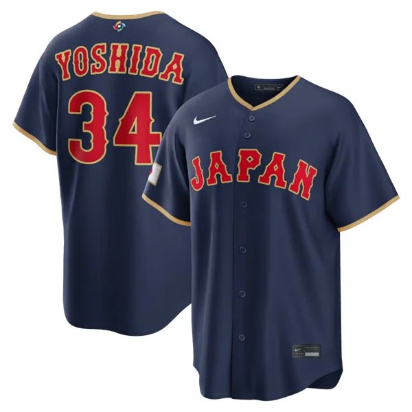 Japan Baseball #34 Masataka Yoshida 2026 World Baseball Classic Jersey Navy