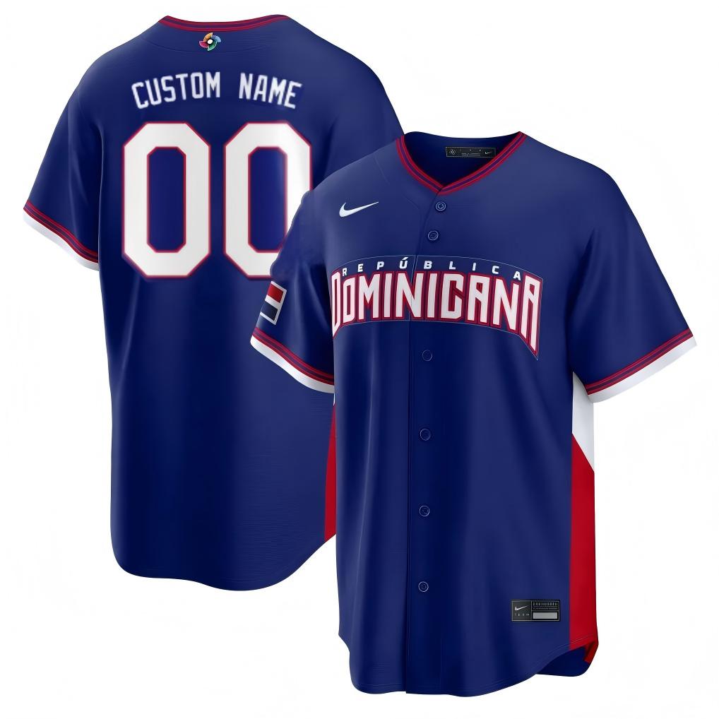 Men's Dominican Republic Baseball Custom Royal Blue 2026 World Baseball Classic Stadium Stitched Jersey