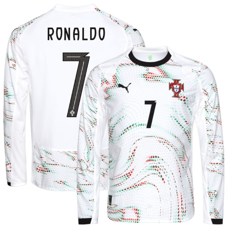 Portugal #7 RONALDO 2025-26 Away White Long Sleeve Ultraweave Shirt Jersey