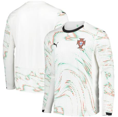 Portugal Blank Or Custom 2025-26 Away White Long Sleeve Ultraweave Shirt Jersey