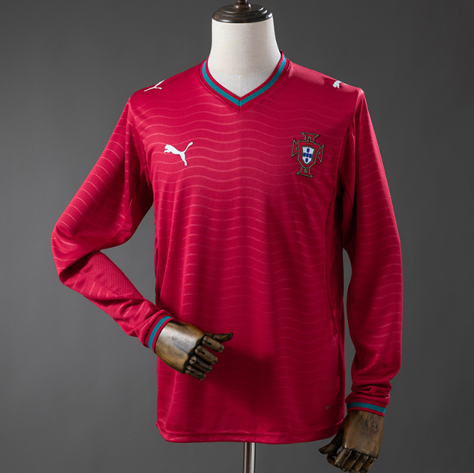 Portugal Blank Or Custom 2026 Home Long Sleeve Soccer Jersey