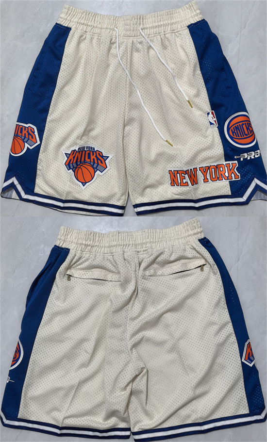 Men's New Yok Knicks White 2025 Shorts (Run Small)