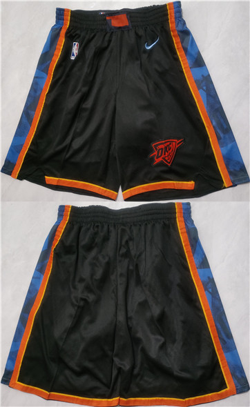 Mens Oklahoma City Thunder Black Shorts (Run Small)