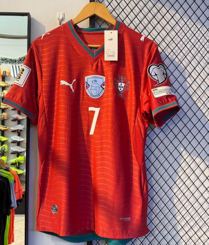 Portugal 7 Cristiano Ronaldo With Patches 2026-27 Home Red Soccer Jersey