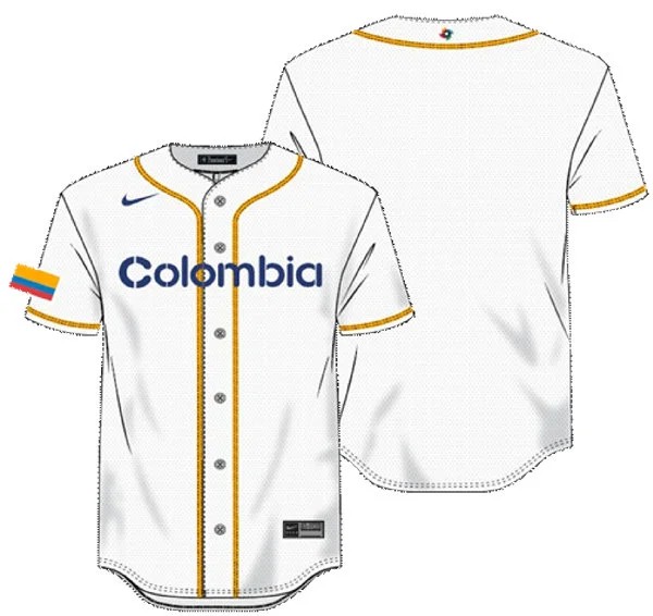 Colombia Blank Nike White Stadium Edition 2026 World Baseball Classic Team Jersey