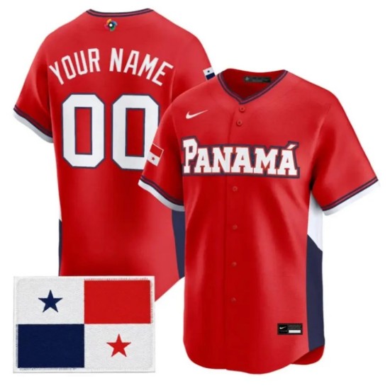 Custom Panama Baseball 2026 World Baseball Red Limited Jersey