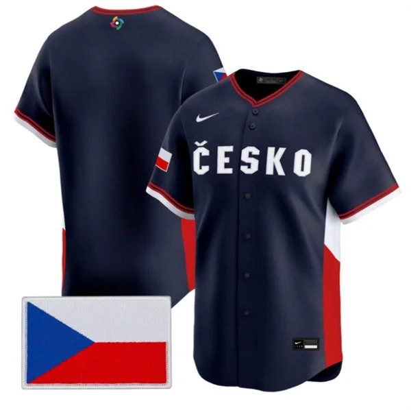 Czech Republic Baseball Nike Navy 2026 World Baseball Classic Team Jersey