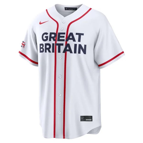 Great Britain Baseball Blank Nike White 2026 World Baseball Classic Team Jersey