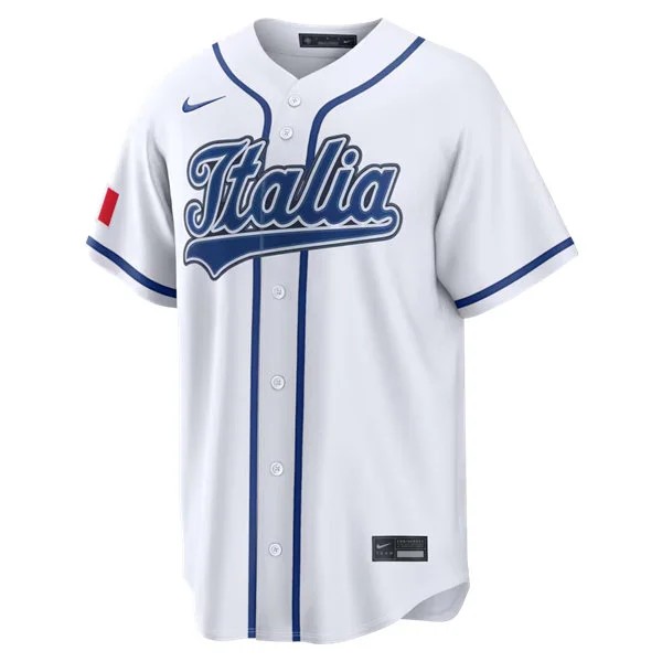 Italy Baseball Blank Nike White 2026 World Baseball Classic Team Jersey