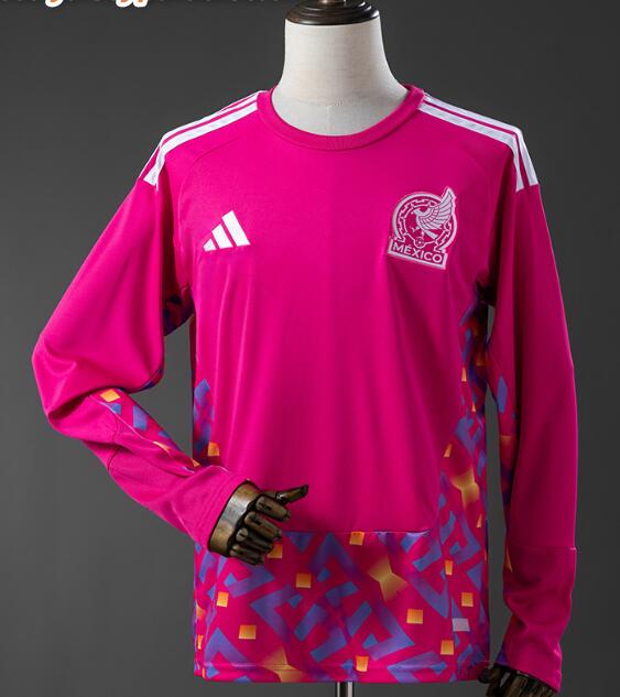 Mexico 2026 Goalkeeper Pink Long Sleeve Soccer Jersey